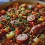 Mijoté de Lentilles aux Saucisses & Légumes