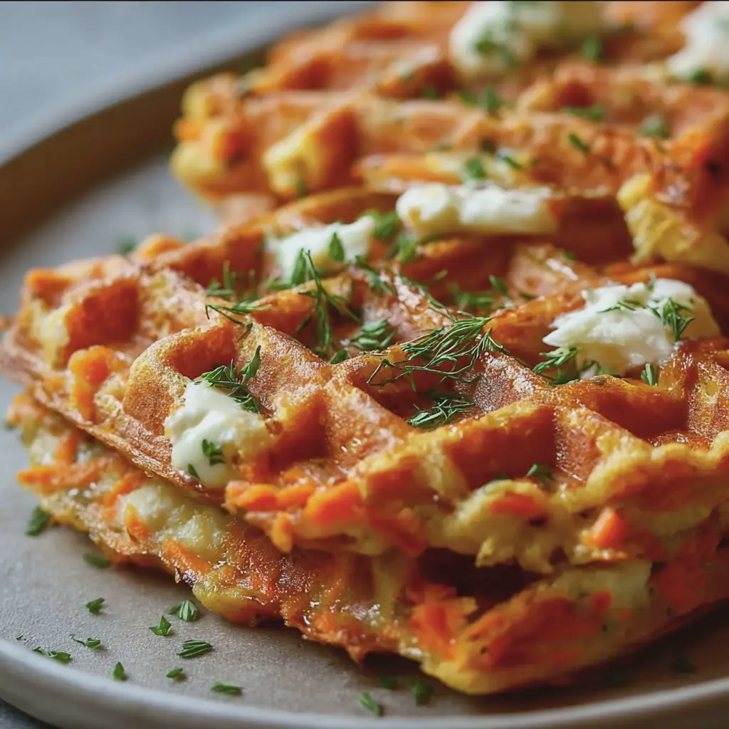 Gaufres aux carottes et mozzarella
