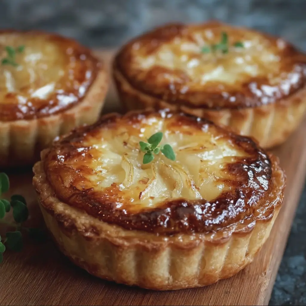 Mini-tartelettes au Saint-Nectaire & aux oignons