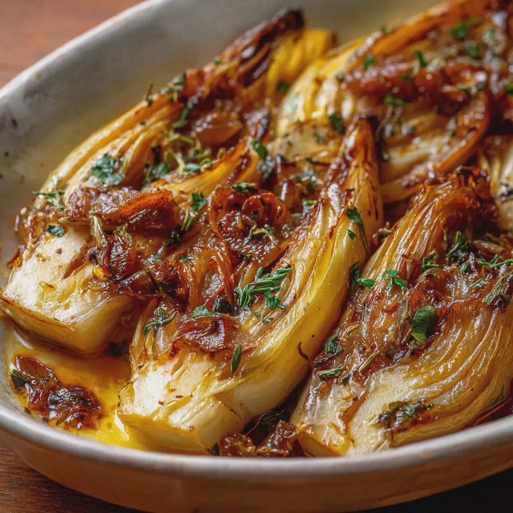 Endives Braisées aux Oignons au Four, Confites et Caramélisées