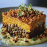 Parmentier de Potimarron & Lentilles, Crumble aux Noisettes
