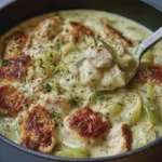 Fondue de poireaux au poulet, crémeuse & fondante