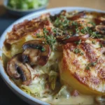 Tartiflette aux Poireaux et Champignons