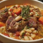 Ragoût de mouton aux haricots blancs mijoté longuement
