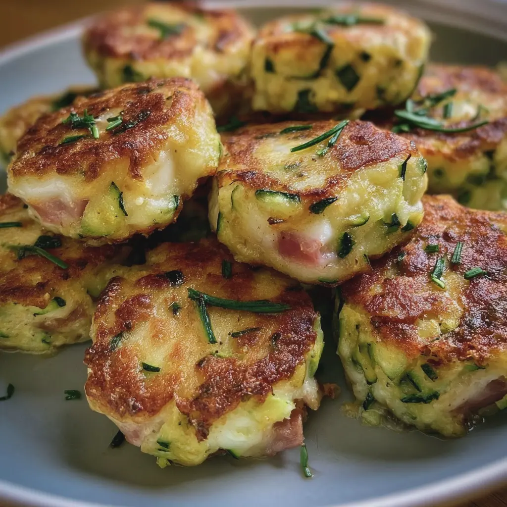 Nuggets de courgette au jambon de poulet et fromage fondant