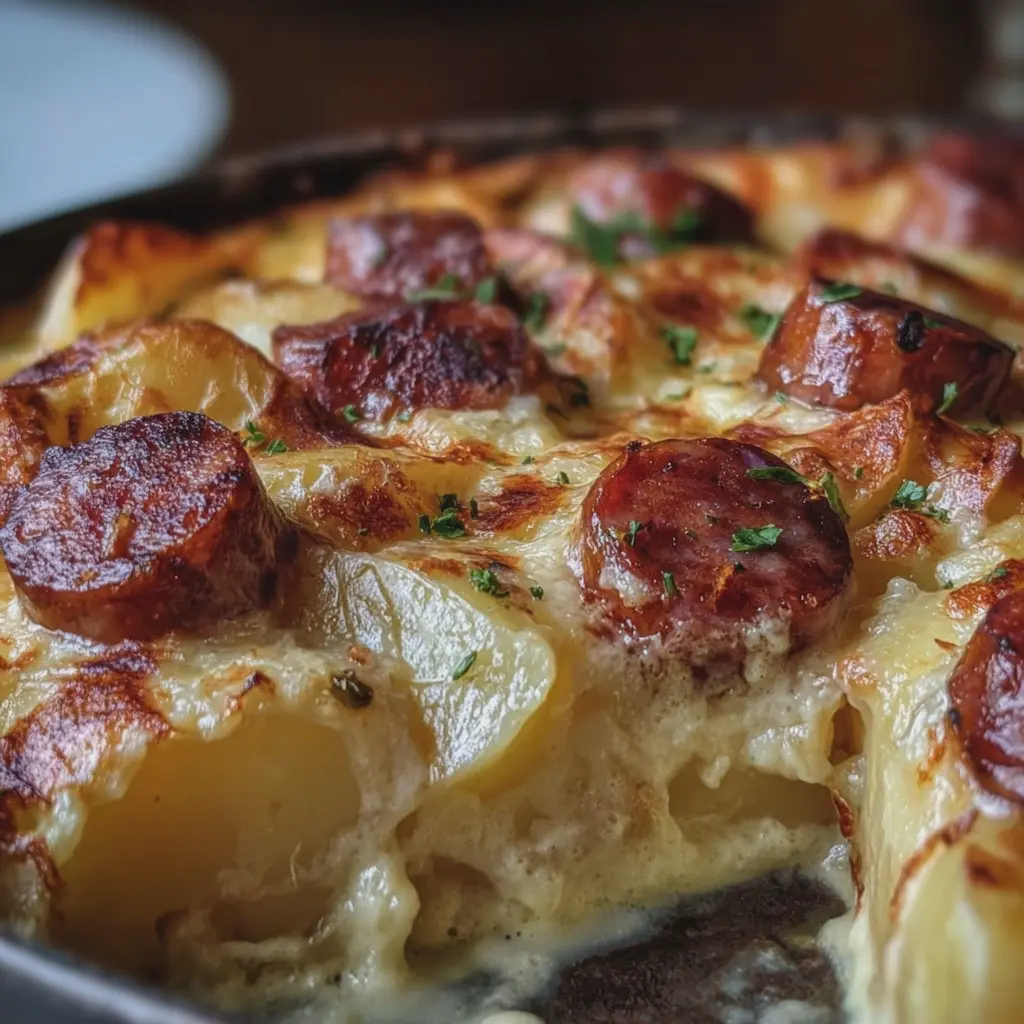 Poêlée franc-comtoise aux pommes de terre, saucisse de Morteau et comté