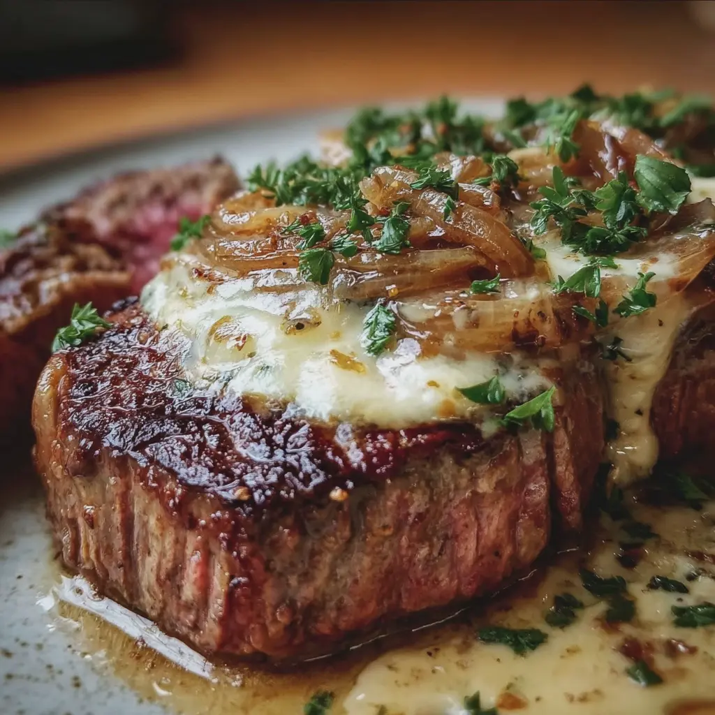 Steak Bistrot aux Oignons & Fromage