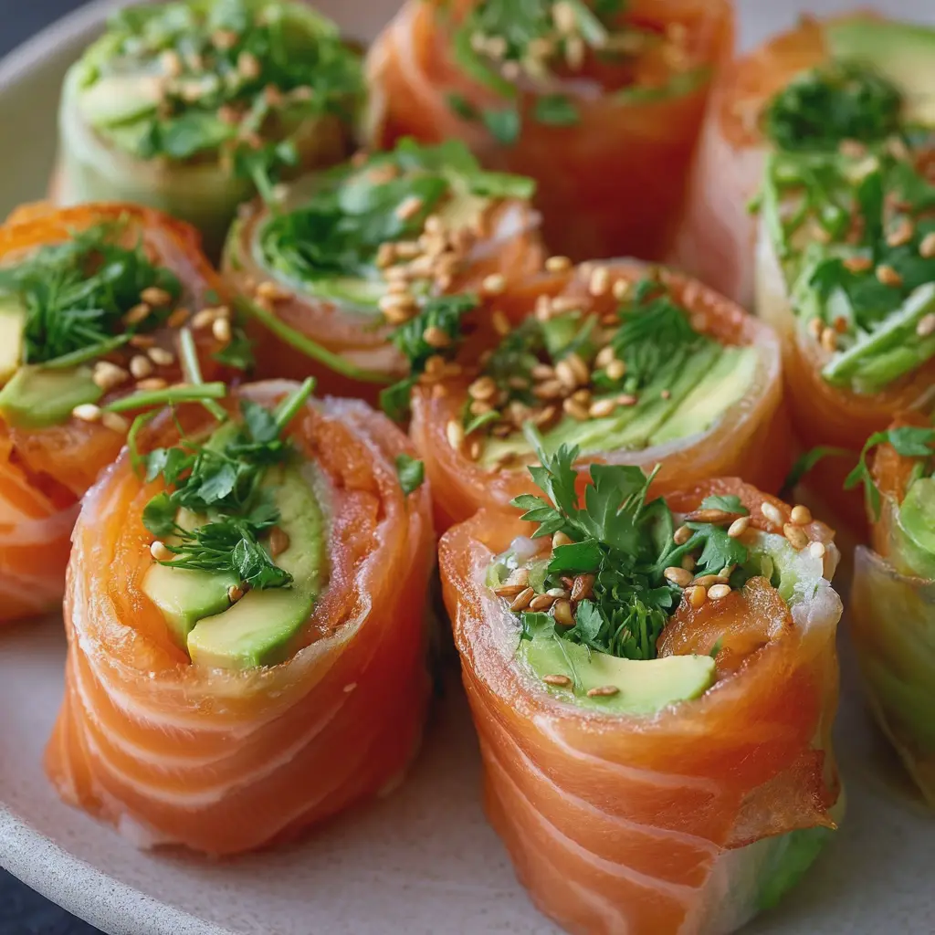Rouleaux de printemps au saumon et à l’avocat