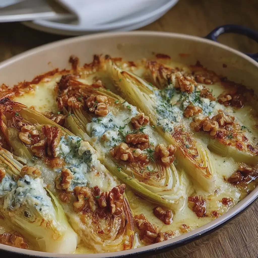 Endives Gratinées au Roquefort et Noix