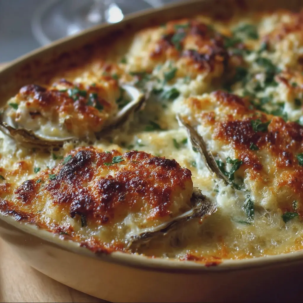 Huîtres chaudes gratinées délicatement iodées