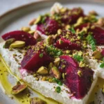 Feta battue, betteraves & pistaches
