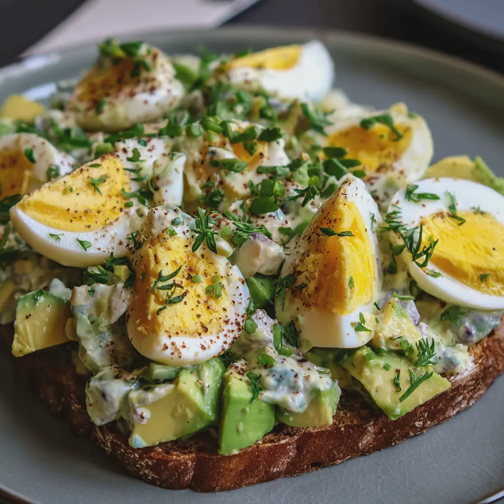 Salade crémeuse aux œufs et à l’avocat