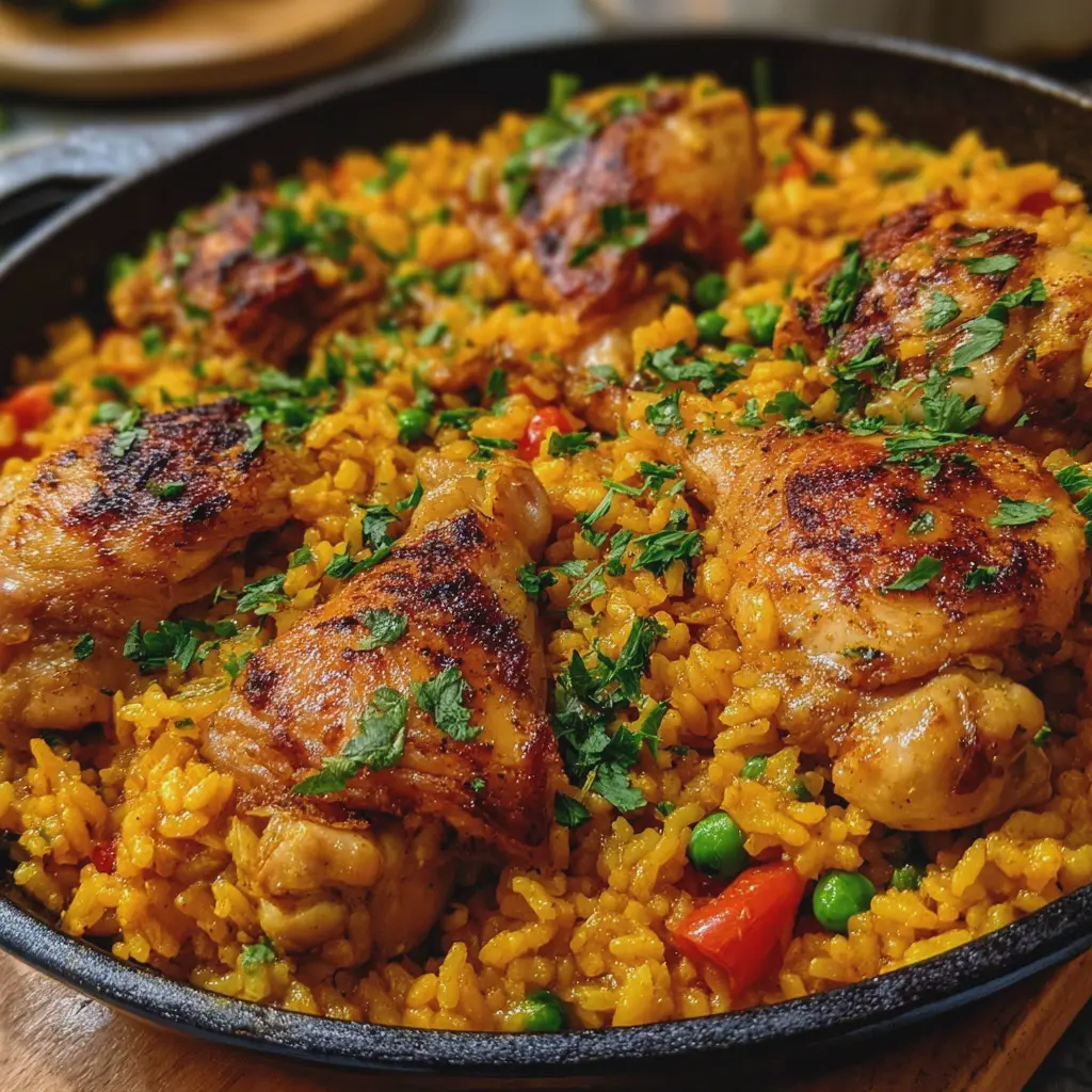 Arroz con pollo doré au safran