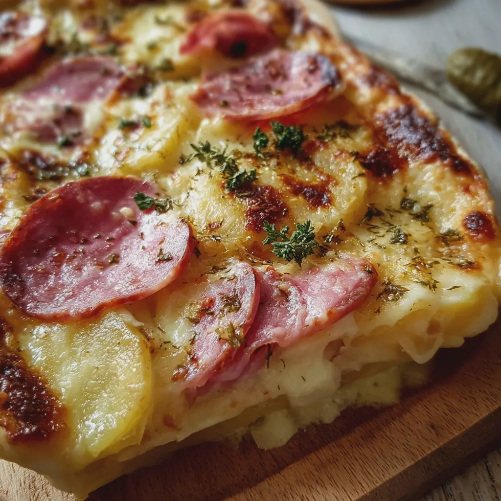 Gratin de raclette au four et charcuterie