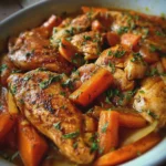 Émincé de poulet braisé aux carottes, facile