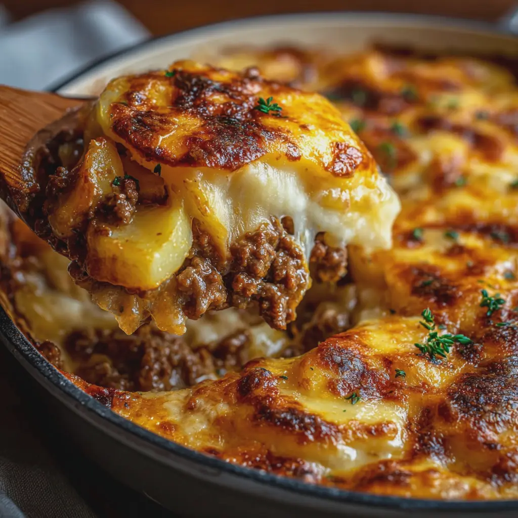 Gratin de Pommes de Terre au Bœuf Haché & Fromage