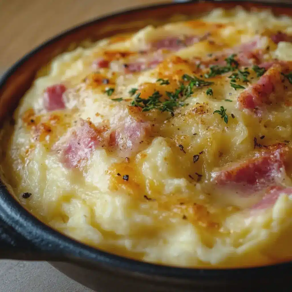 Purée savoyarde au Reblochon et jambon de poulet