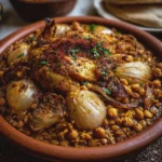 Rfissa marocaine aux épices et aux oignons fondants