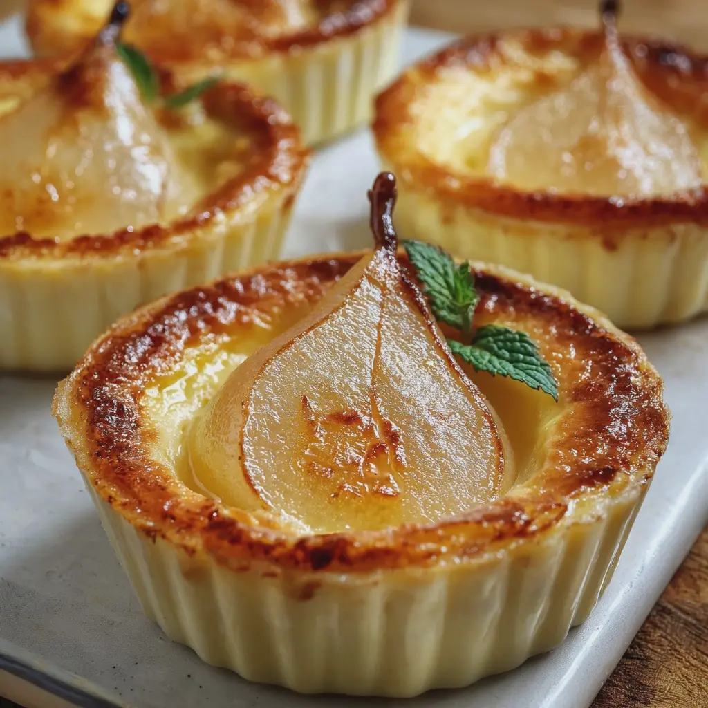 Flans légers aux poires et à la vanille WW