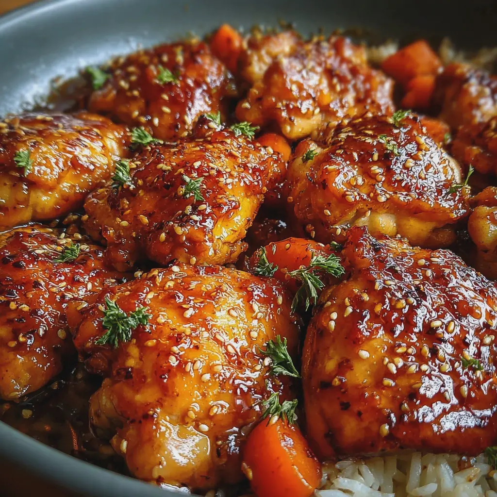 Poulet en sauce sucrée-salée