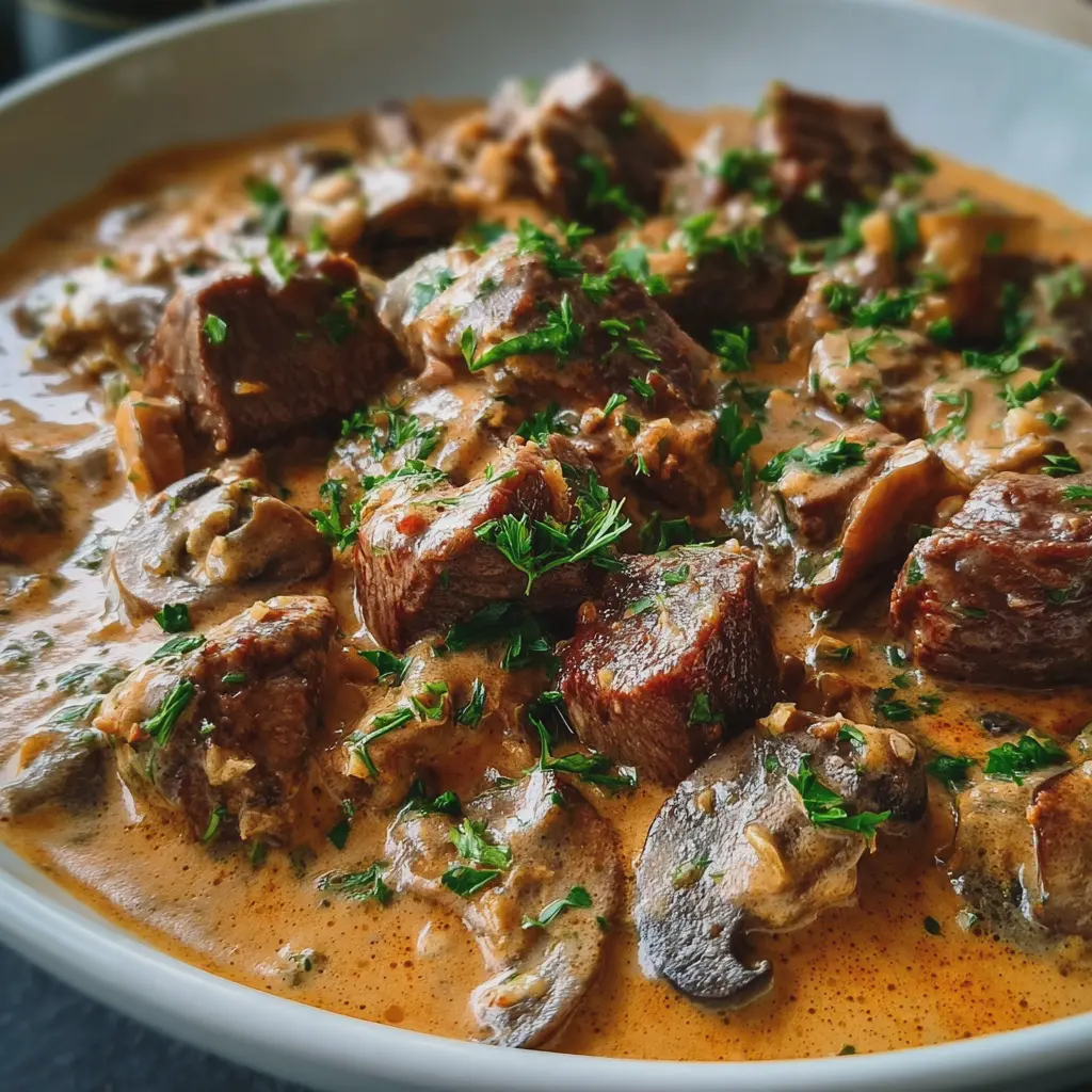 Bœuf Stroganov crémeux et savoureux