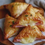 Triangles croustillants au jambon et au fromage, fondants
