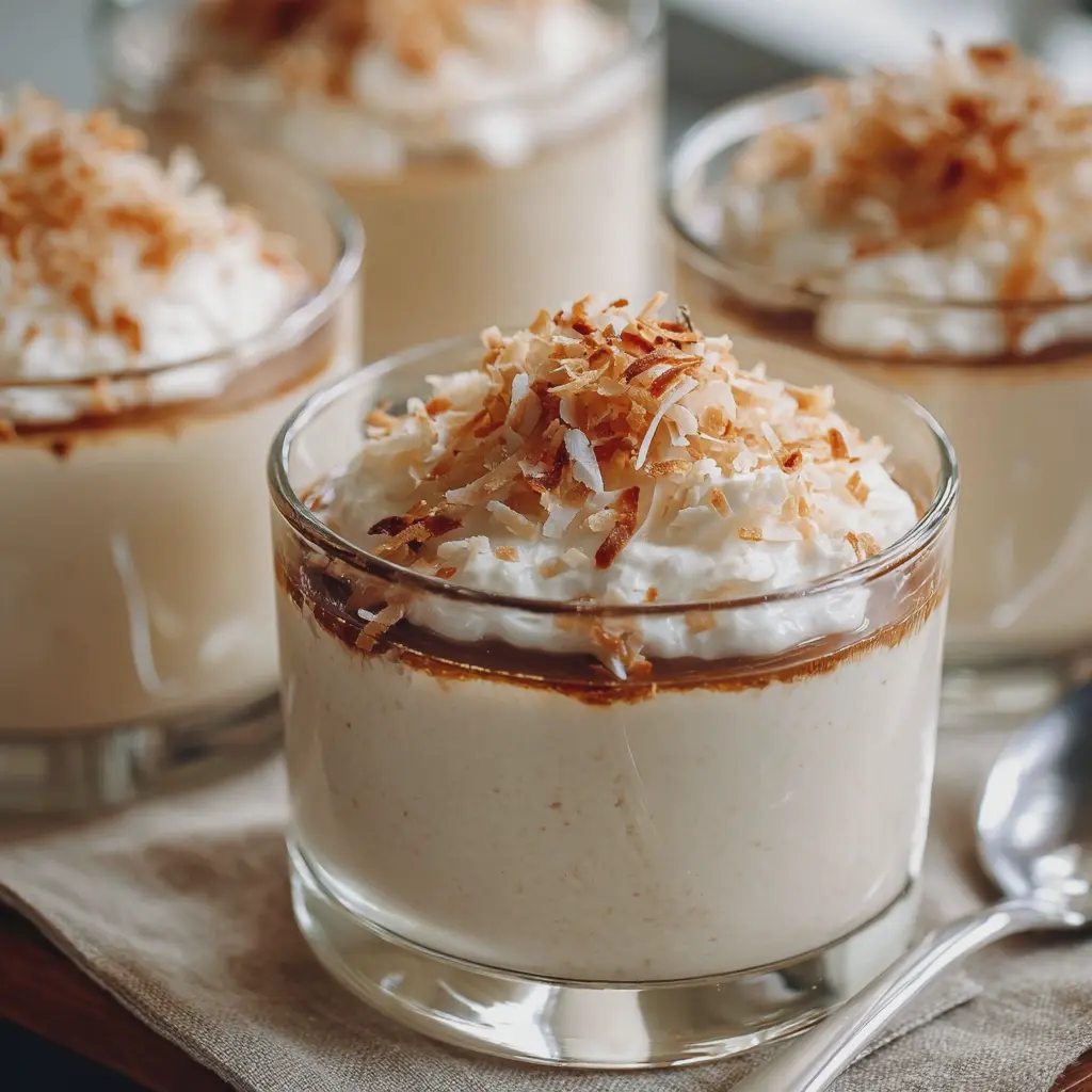 Mousse à la noix de coco en verrines