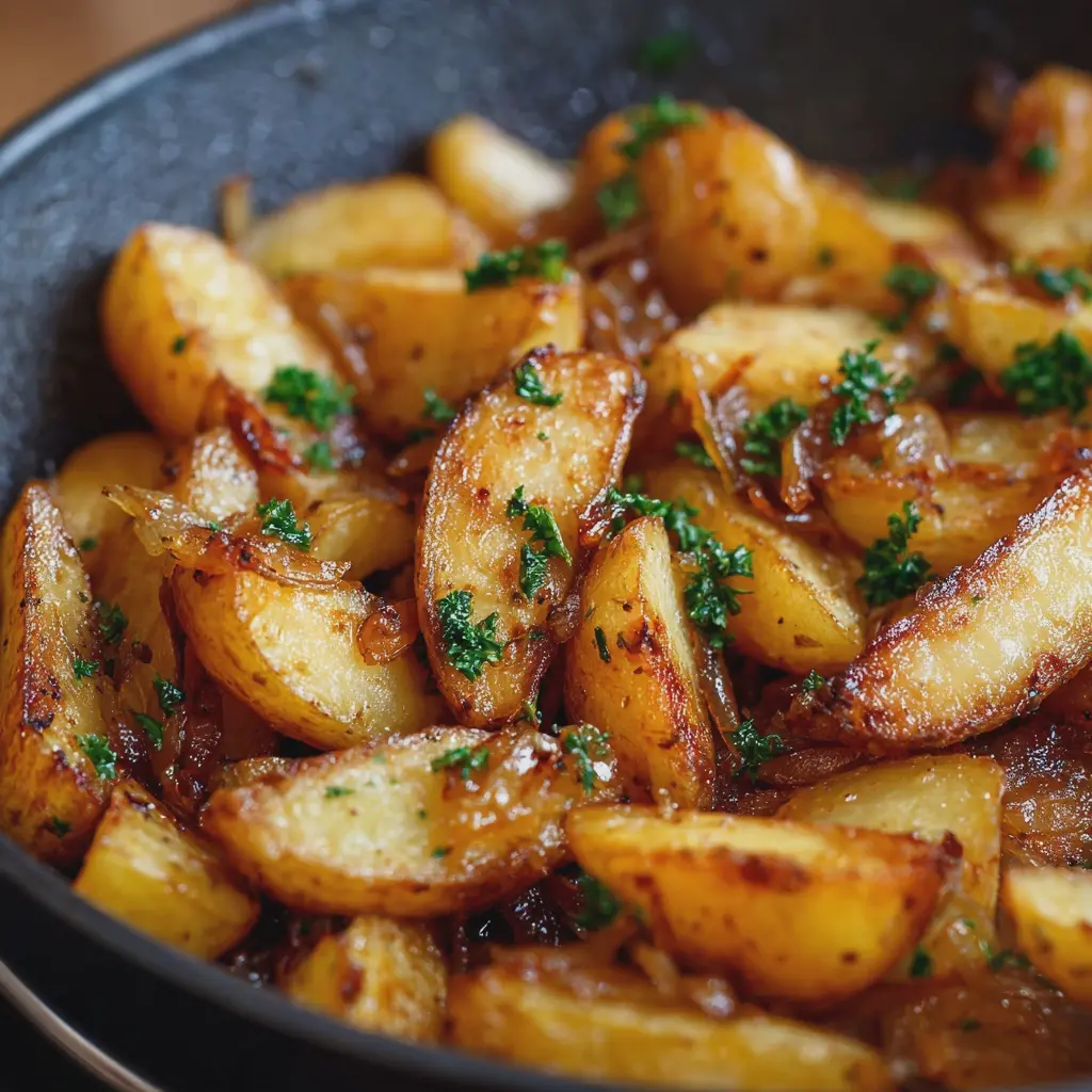 Pommes de terre sautées aux oignons dorés