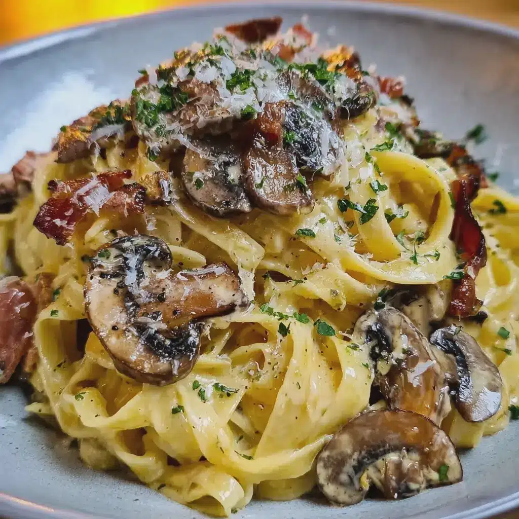 Tagliatelles à la Carbonara aux Champignons