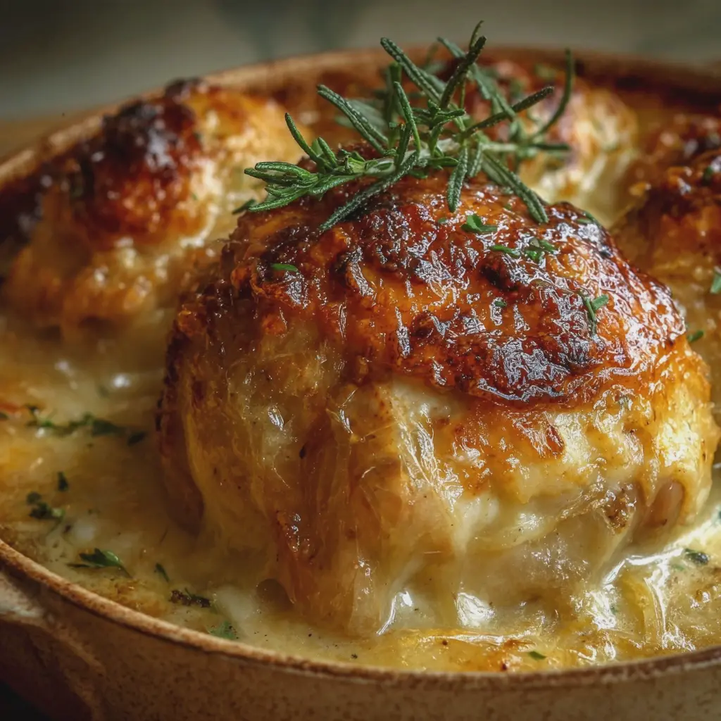 Poulet Gaston Gérard au comté fondant