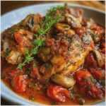 Poulet Marengo, sauce tomate savoureuse