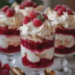 Verrines de Noël Framboise, Mascarpone & Éclats de Meringue