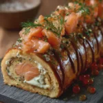 Bûche aux Coquilles Saint-Jacques et Saumon Fumé