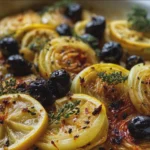Fenouil rôti au citron & olives noires