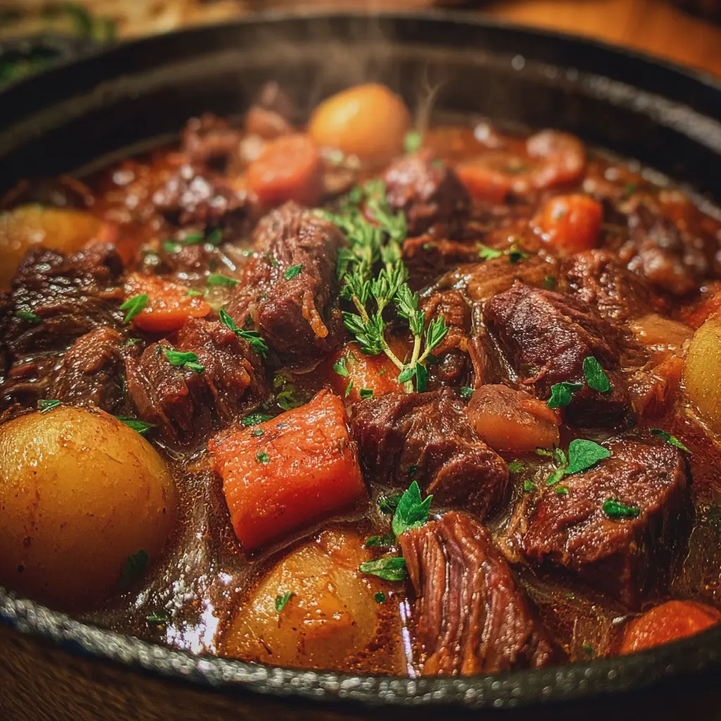 Bœuf mode à l’ancienne – Fondant et mijoté en cocotte