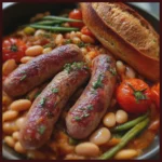 Saucisses de bœuf aux haricots façon mijoté