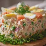 Salade en couronne au surimi, crémeuse et compacte